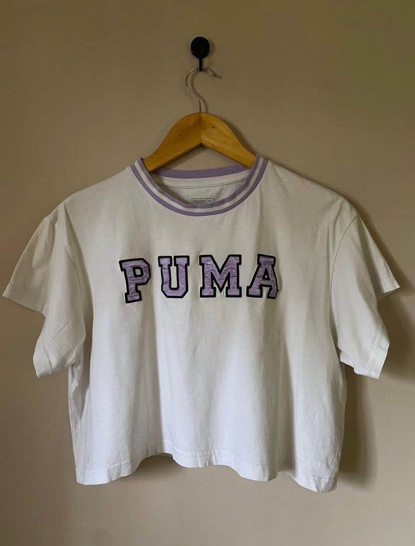 Puma White Purple Graphic Tee