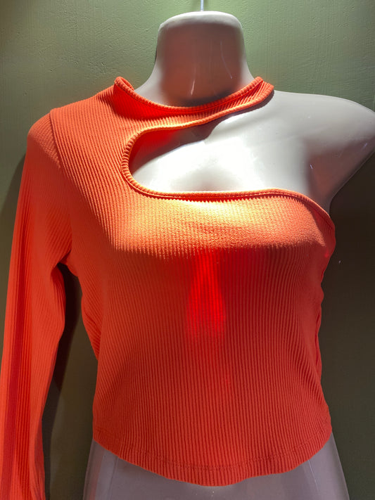 orange-cutout-ribbed-top