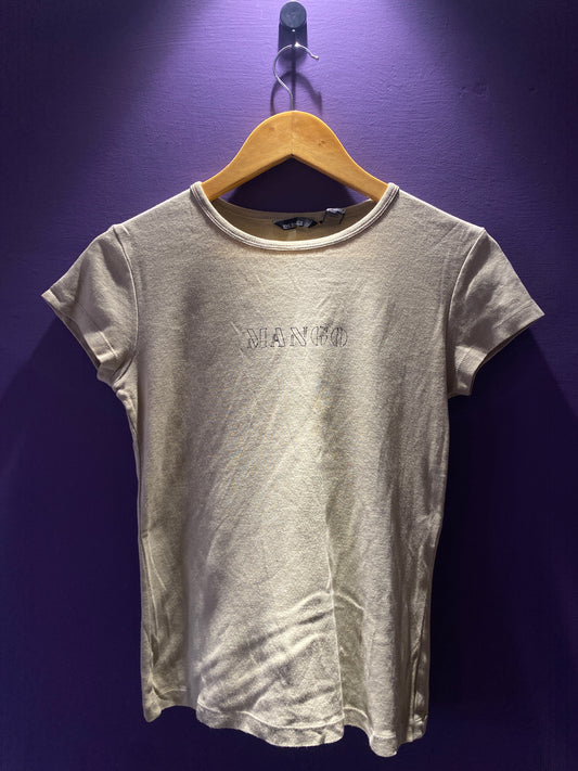 Beige Mango Logo Tee