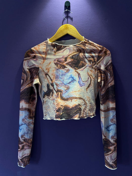 sheer-abstract-print-lettuce-hem-crop-top