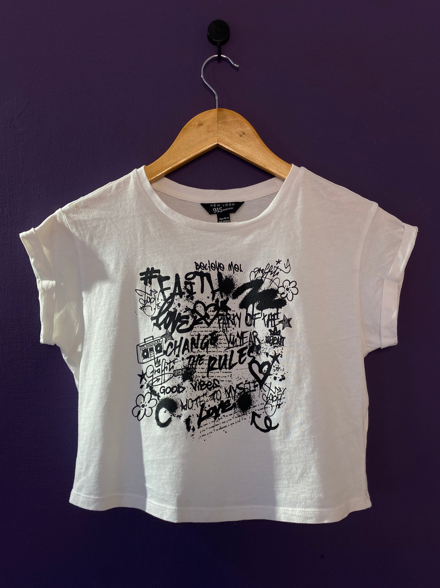 White Graphic Graffiti Tee