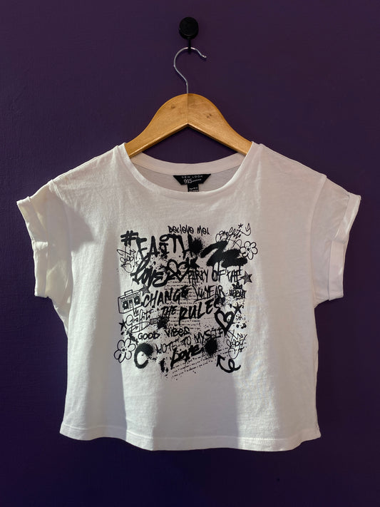 White Graphic Graffiti Tee