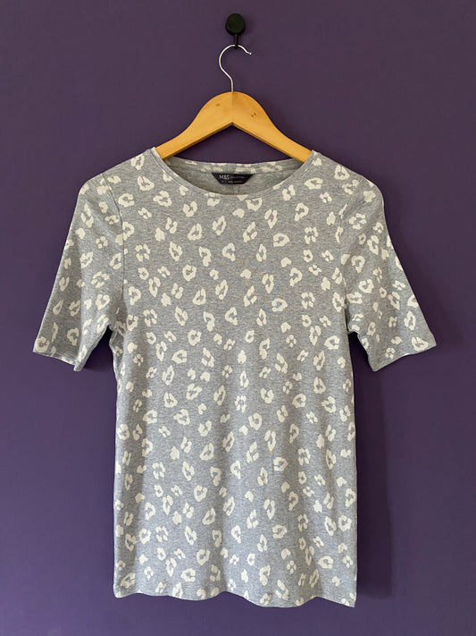 Medium Grey Leopard Print T-Shirt