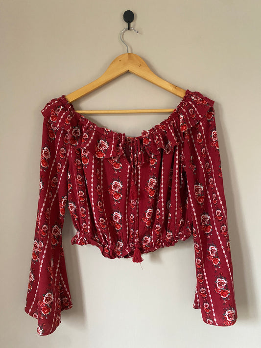 red-floral-offshoulder-top