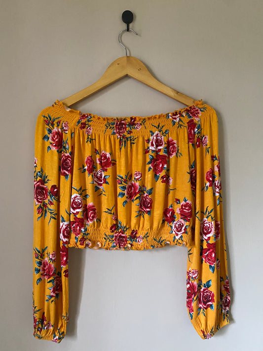 mustard-floral-off-shoulder