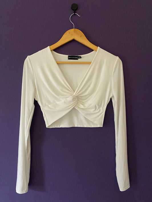 white-twist-front-long-sleeve-top