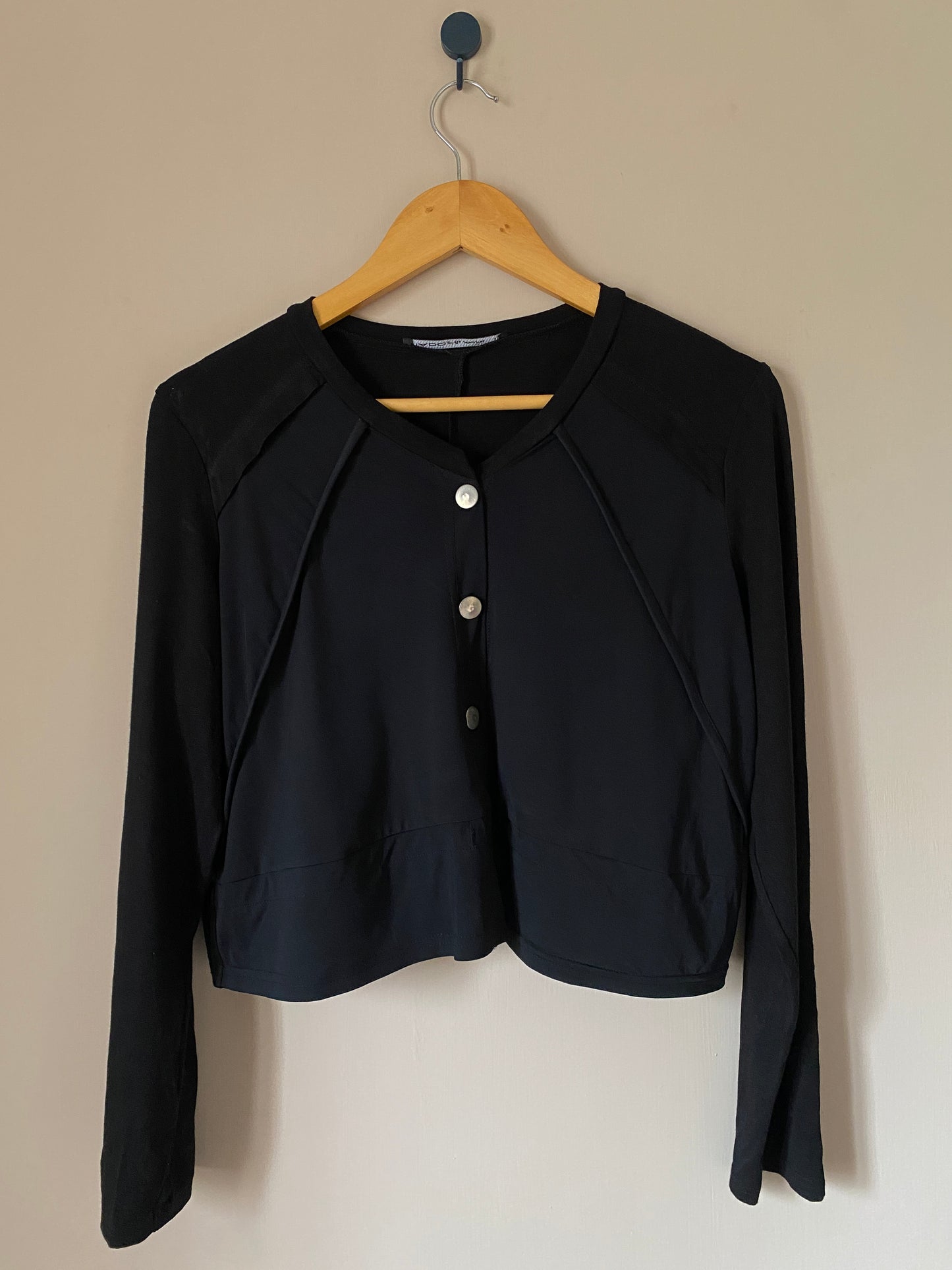 black-button-front-cardigan