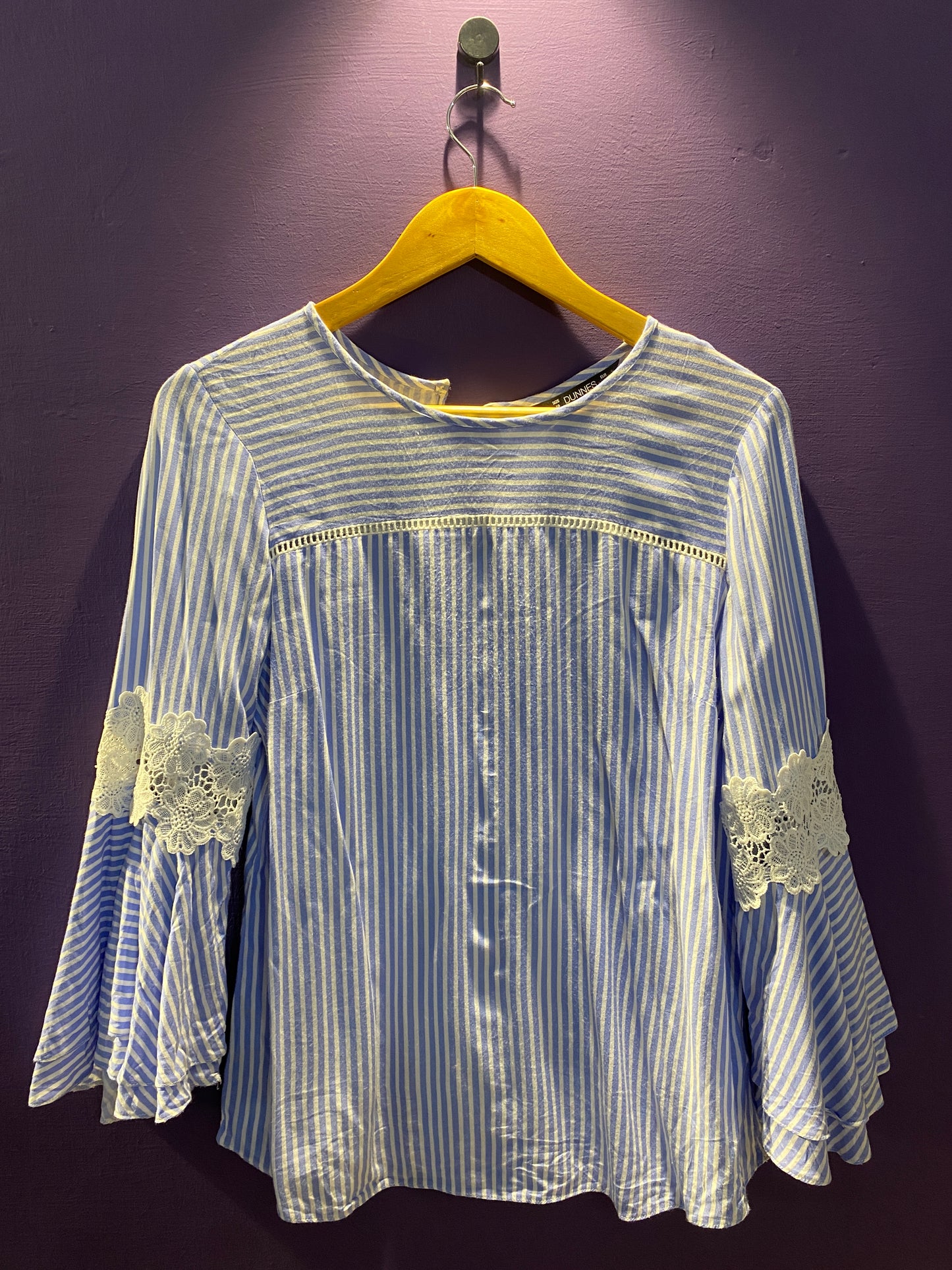 blue-stripe-bell-sleeve-blouse-with-lace