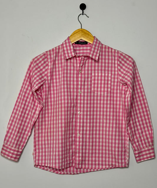 Pink Gingham Button Shirt