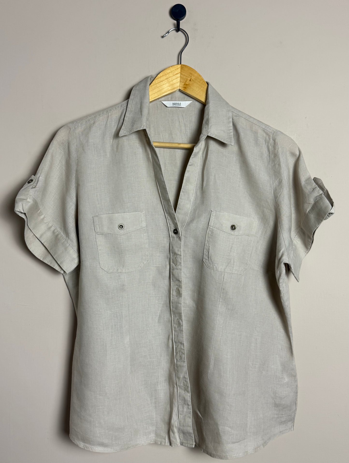 Grey Short Sleeve Button Shirt