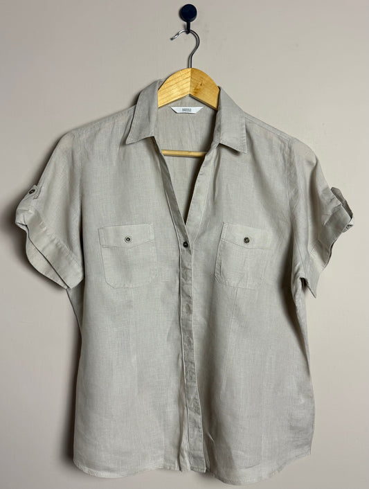 Grey Short Sleeve Button Shirt