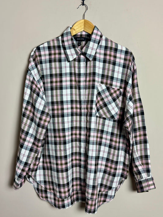 Pink and Black Plaid Shirt