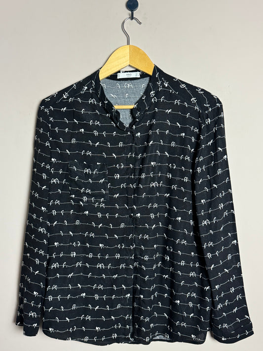 Black Abstract Print Shirt