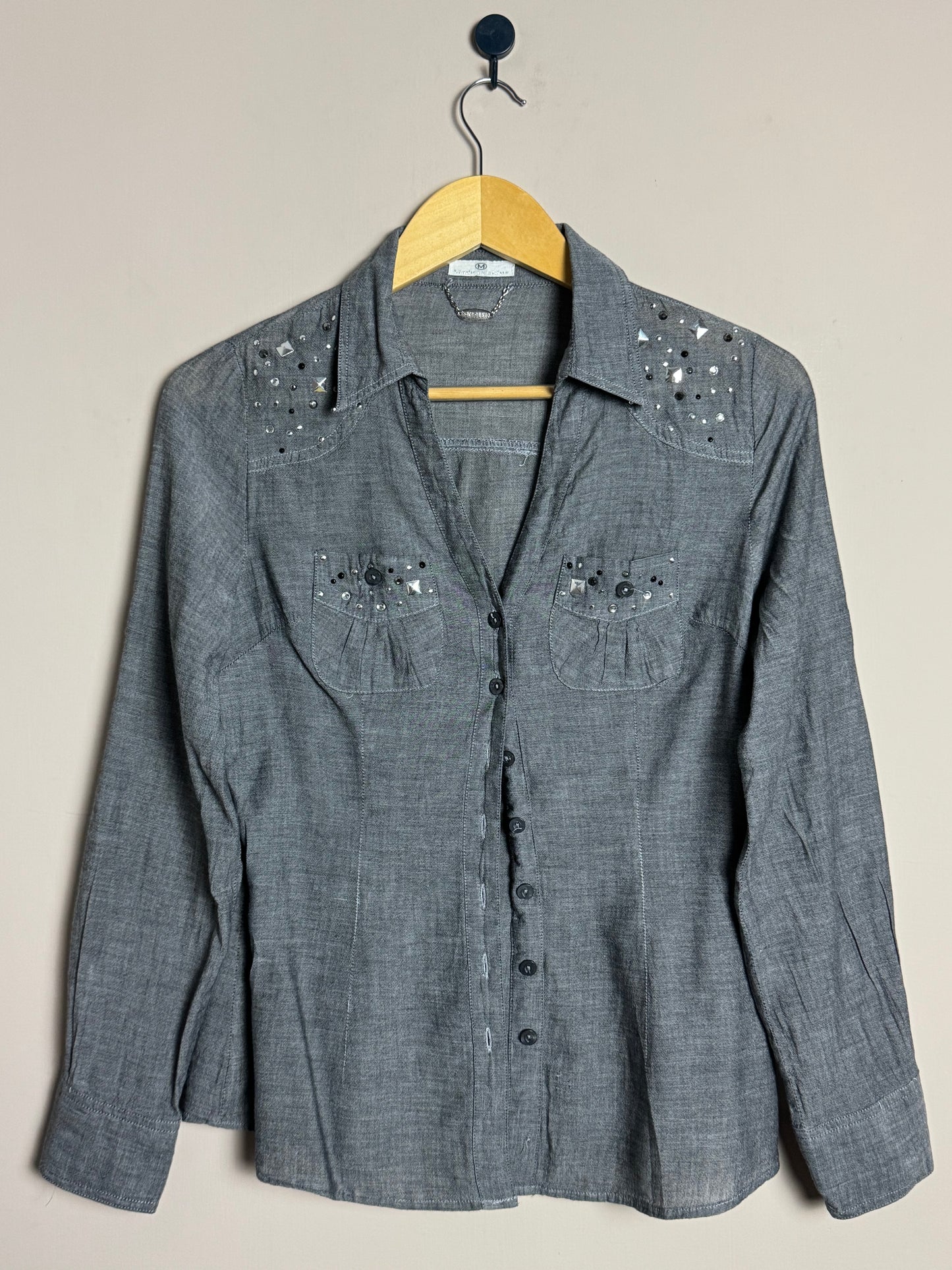 Gray Embellished Shirt