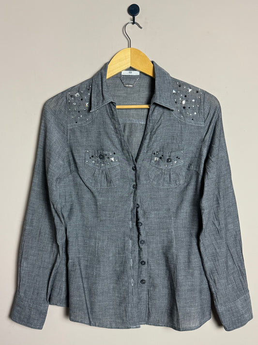 Gray Embellished Shirt