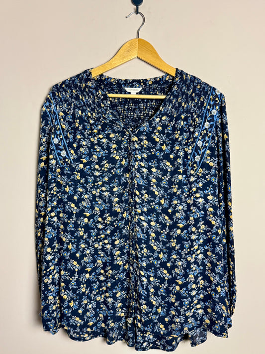 Navy Floral Blouse