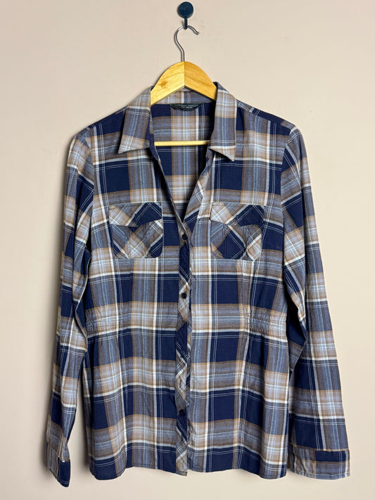 Navy and Brown Plaid Shirt