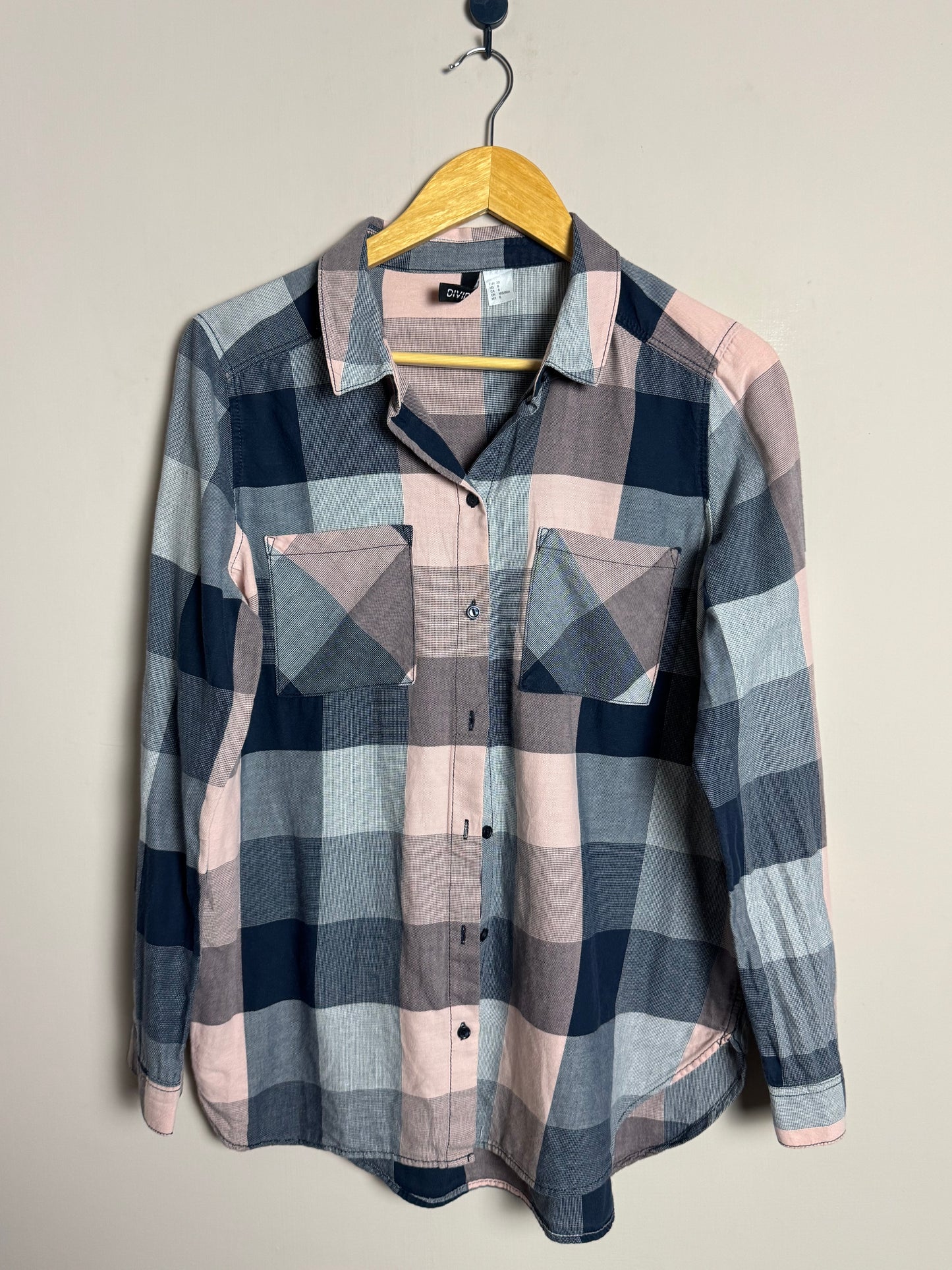 Navy and Pink Plaid Shirt