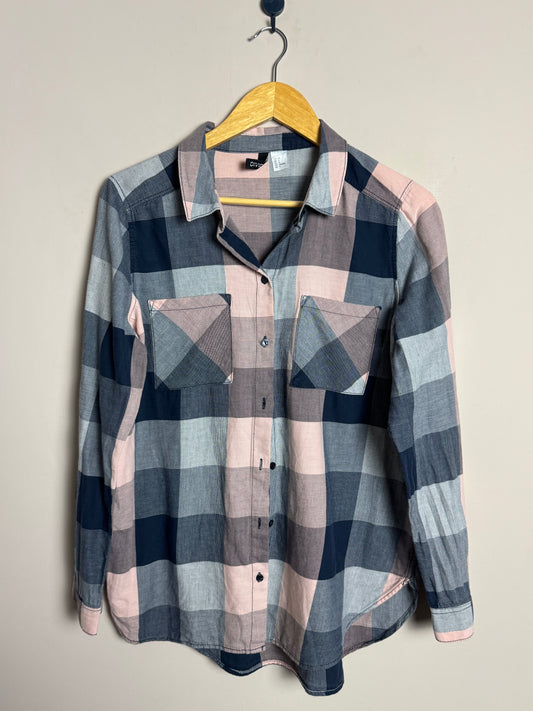 Navy and Pink Plaid Shirt
