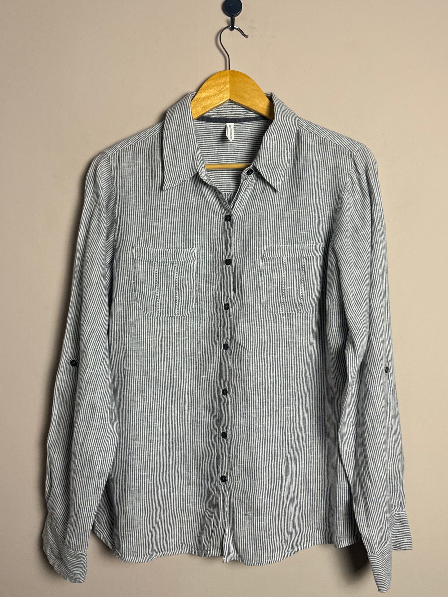 Gray Striped Button Shirt