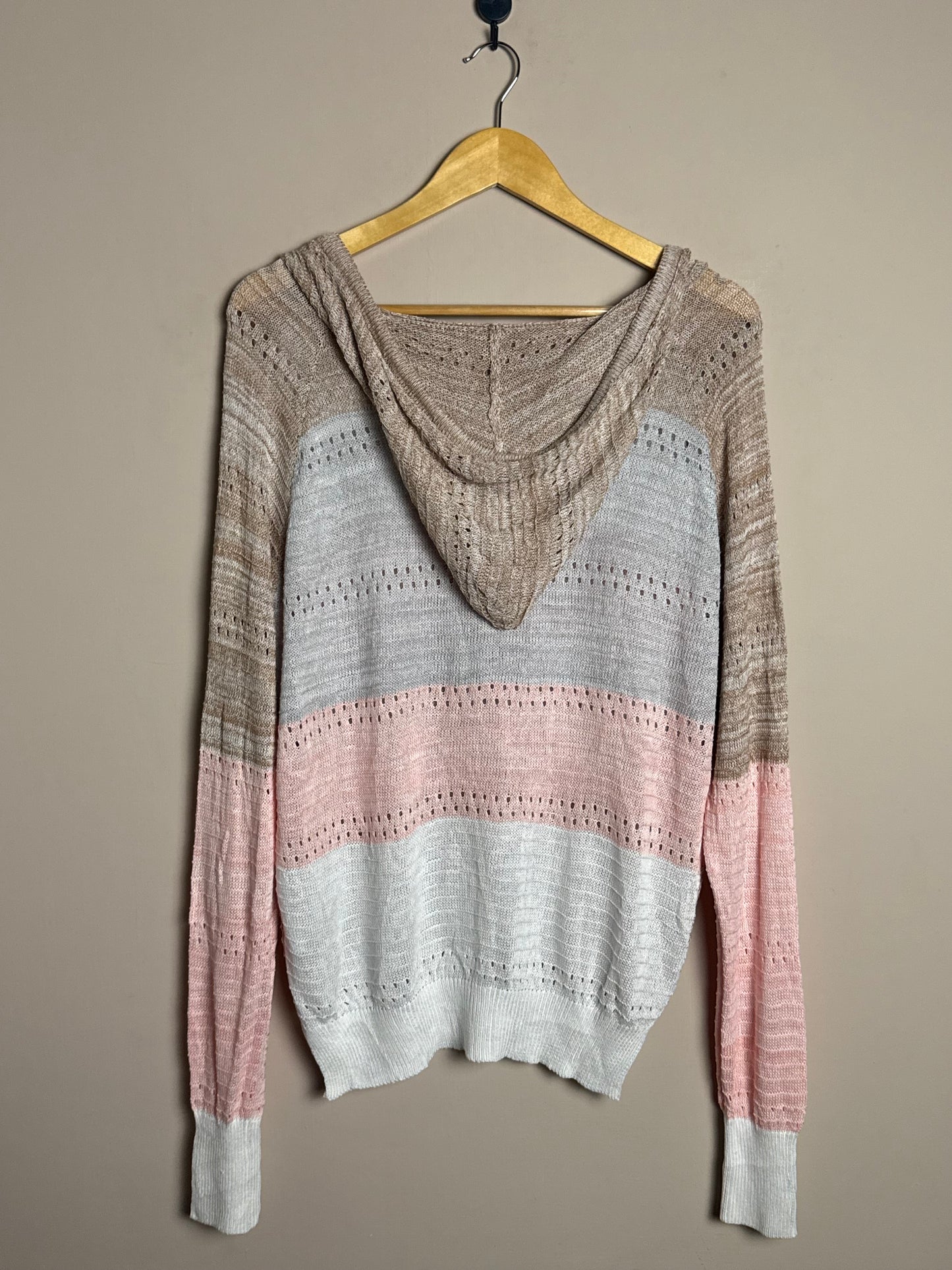 Pastel Striped Hooded Sweatshirt