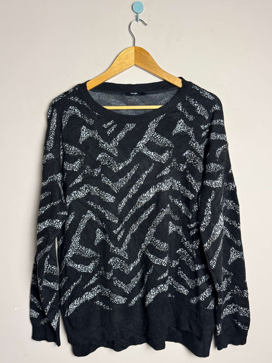 Black Zigzag Pattern Sweater