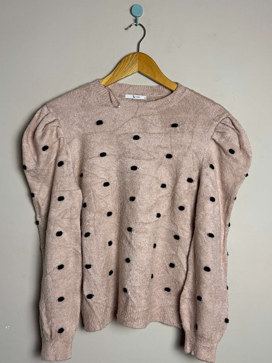 Blush Polka Dot Sweater