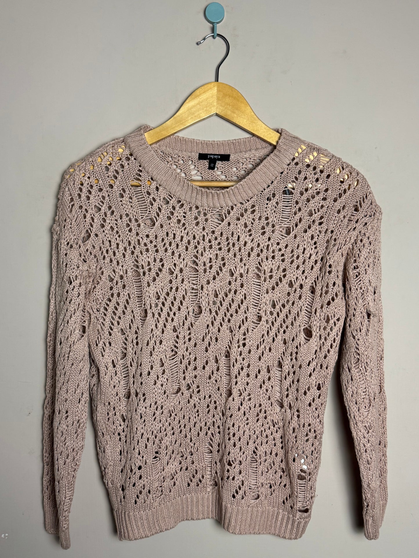 Beige Open Knit Sweater
