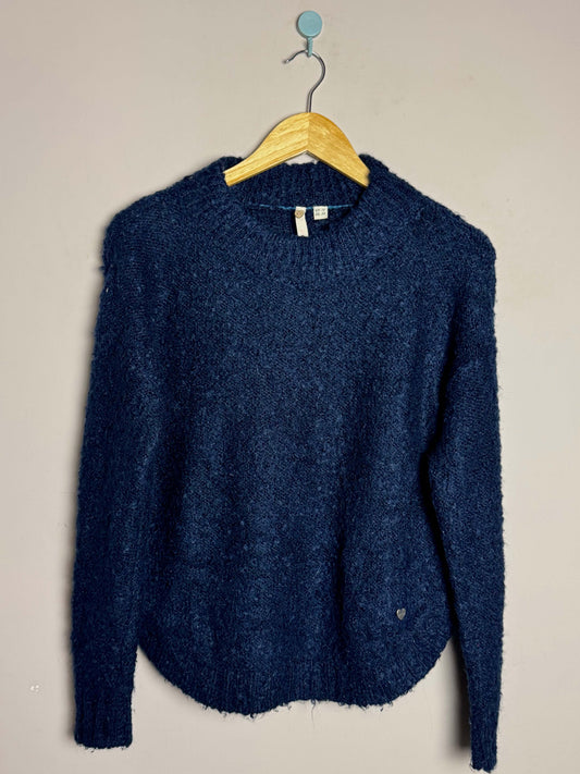 Navy Fuzzy Knit Sweater