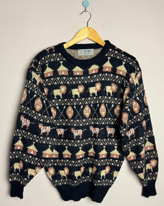 Vintage Animal Pattern Sweater