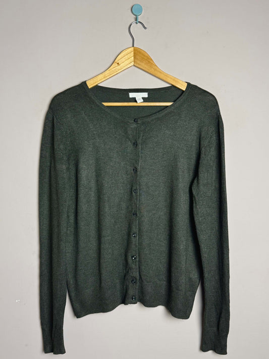 Dark Green Button Down Sweater