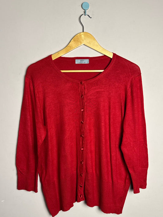 Red Button Down Sweater