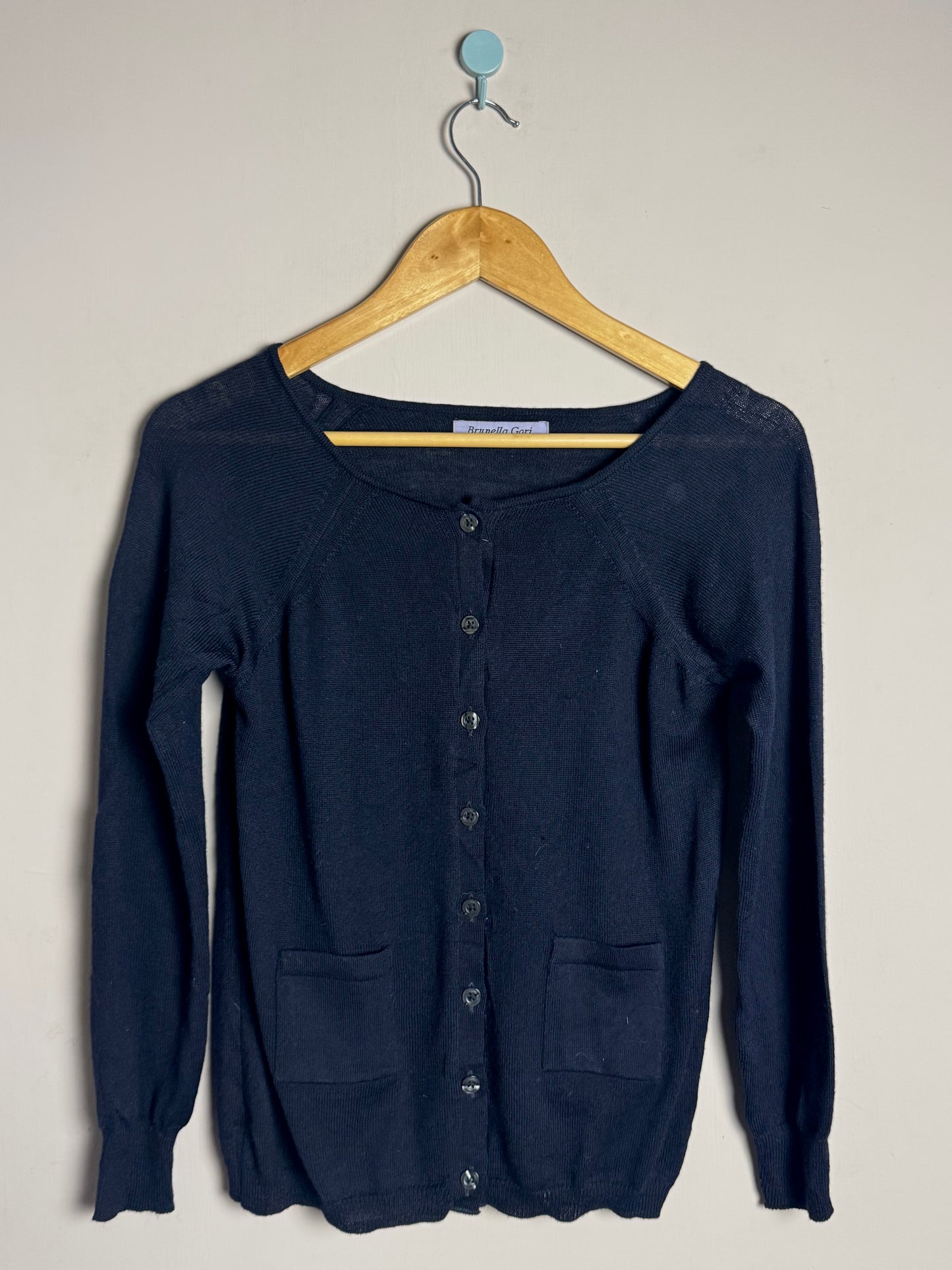 Navy Pocket Button Sweater