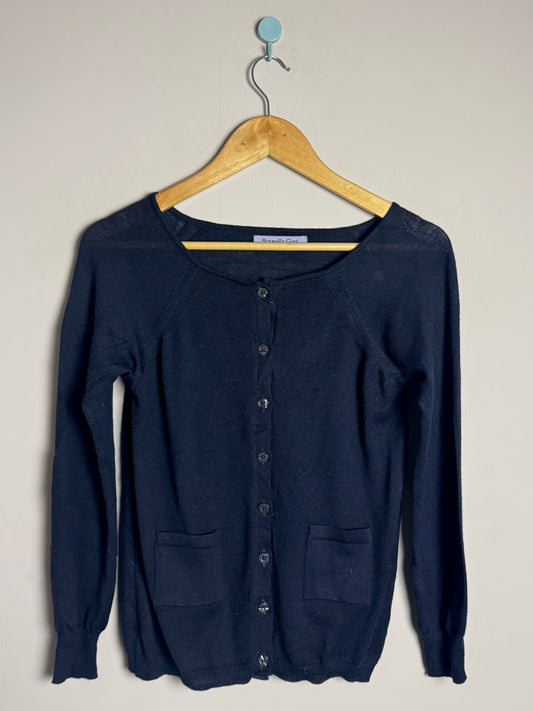 Navy Pocket Button Sweater