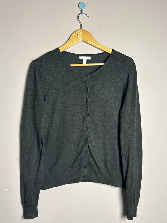 Dark Grey Button Sweater
