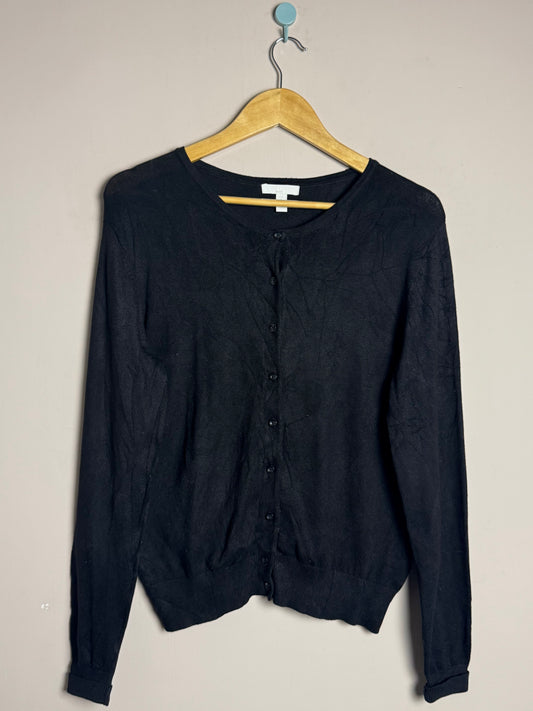 Black Classic Button Sweater