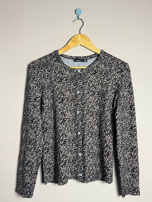 Leopard Print Button Sweater