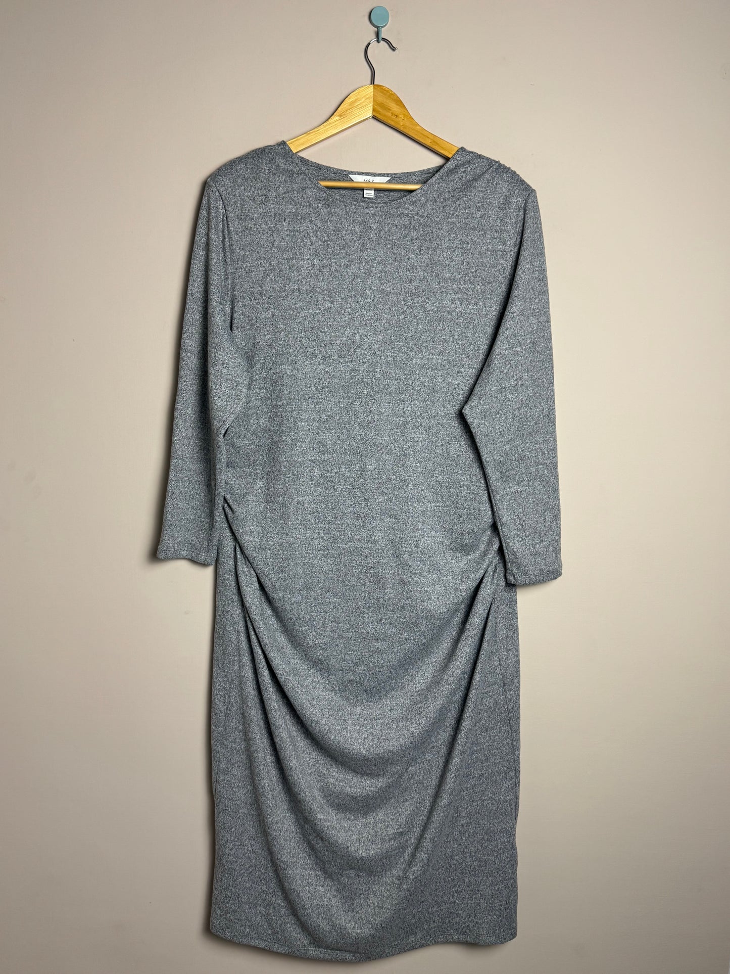 Grey Draped Midi Frock