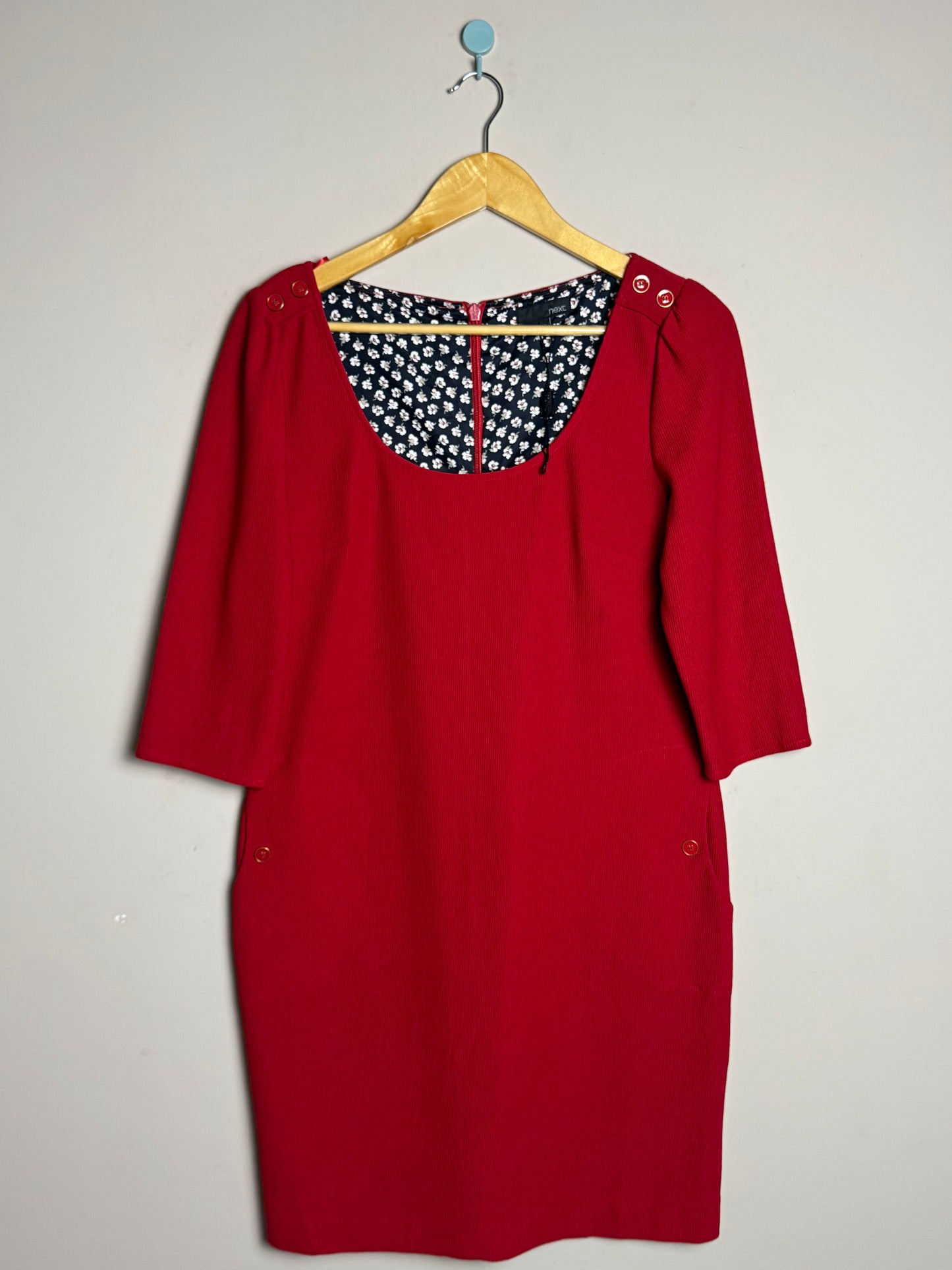 Red Button Detail Frock