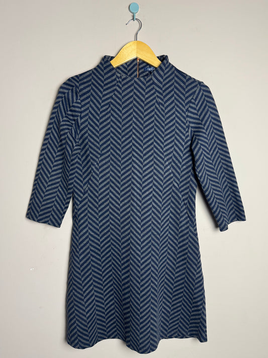 Navy Chevron Print Frock