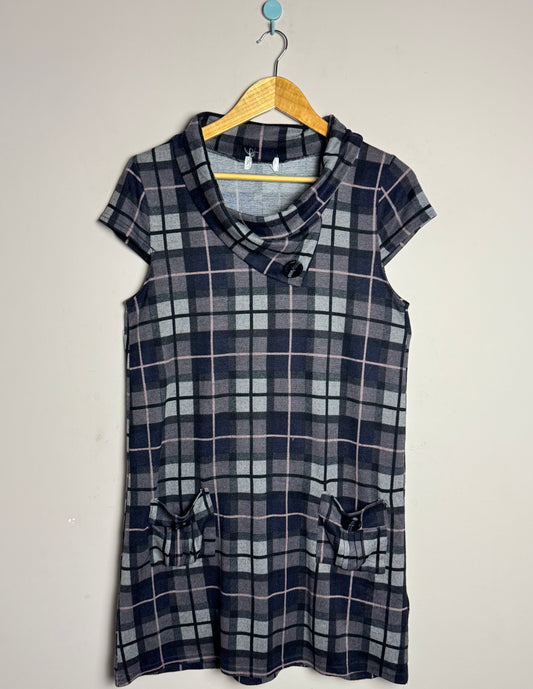 Navy Checkered Frock