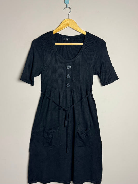 Black Buttoned Frock