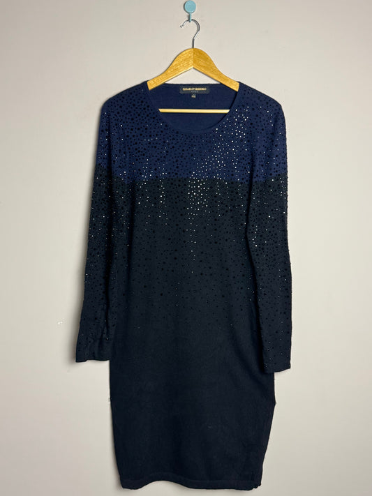 Navy Black Sequin Frock