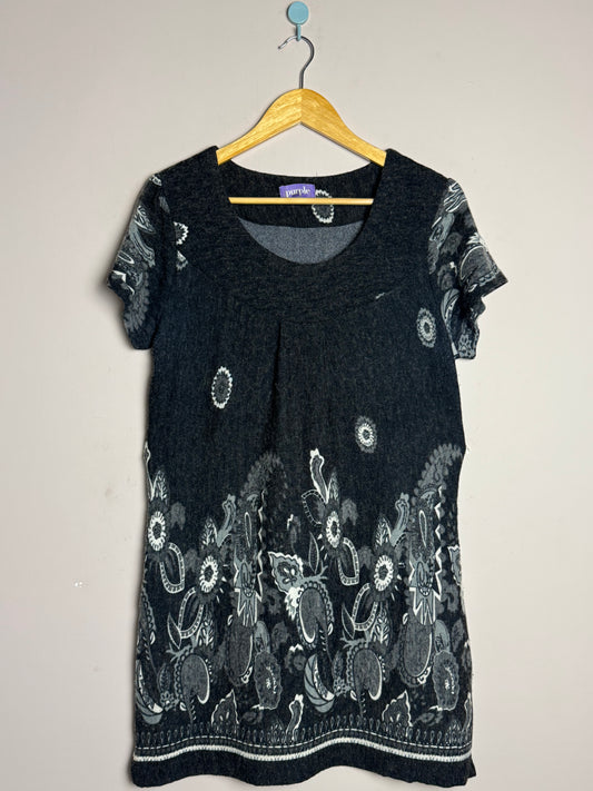 Black Floral Border Frock