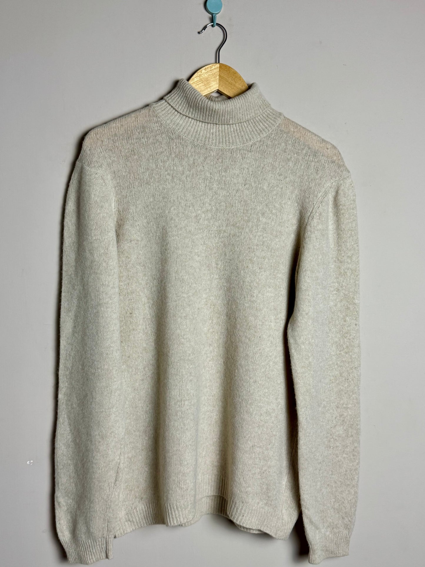 Cream High Neck Sweater Large