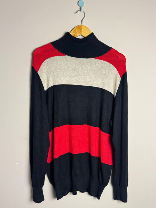 Colorblock High Neck Sweater