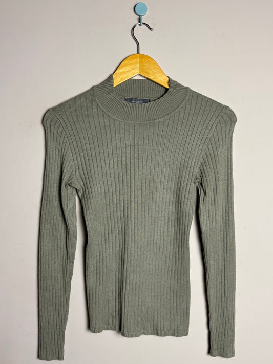 Green Ribbed Sweater