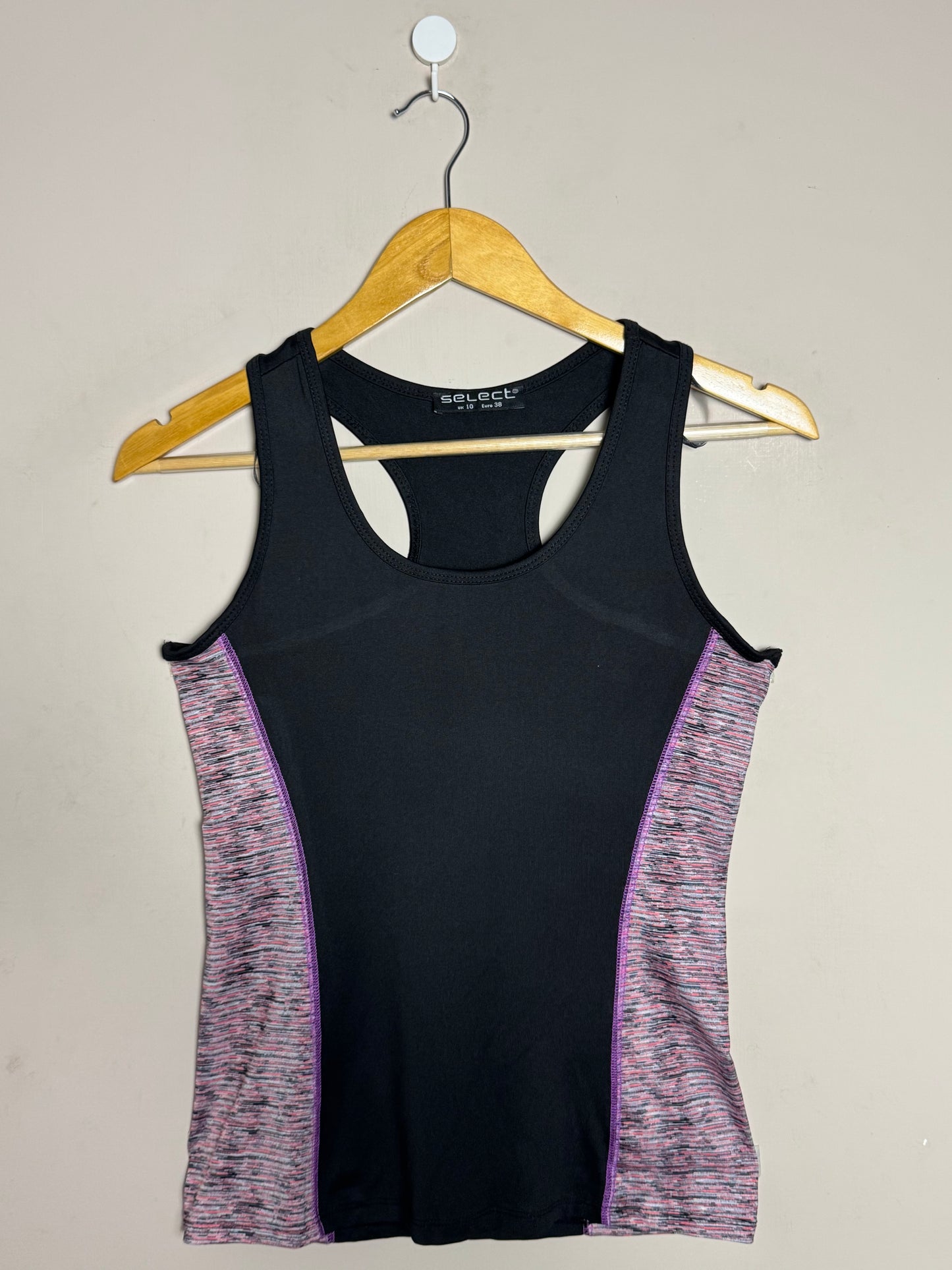 Select Black and Heather Panel Active Tank