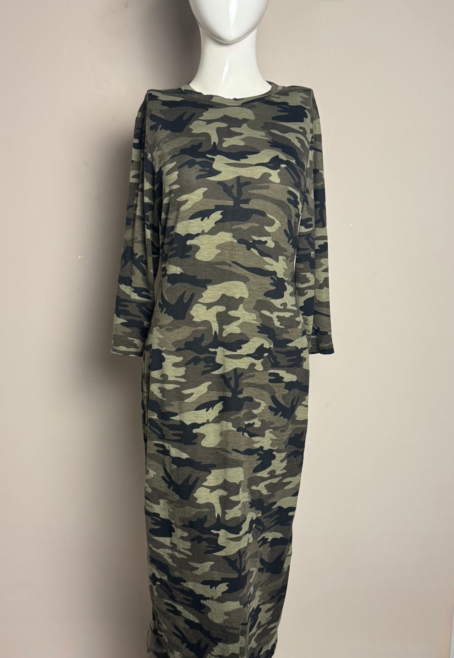 Camouflage Long Sleeve Dress