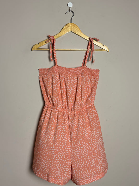 Peach Tie Strap Romper